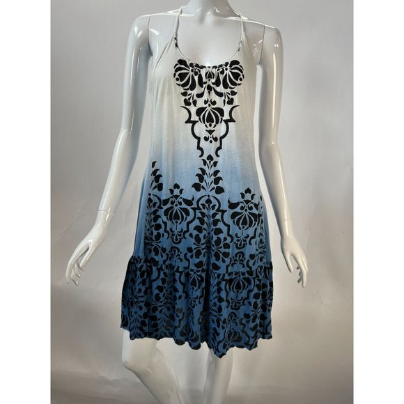 Testament Spaghetti Stap Ombre Sun Dress Size Medium Blue Cotton Blend - Picture 9 of 16